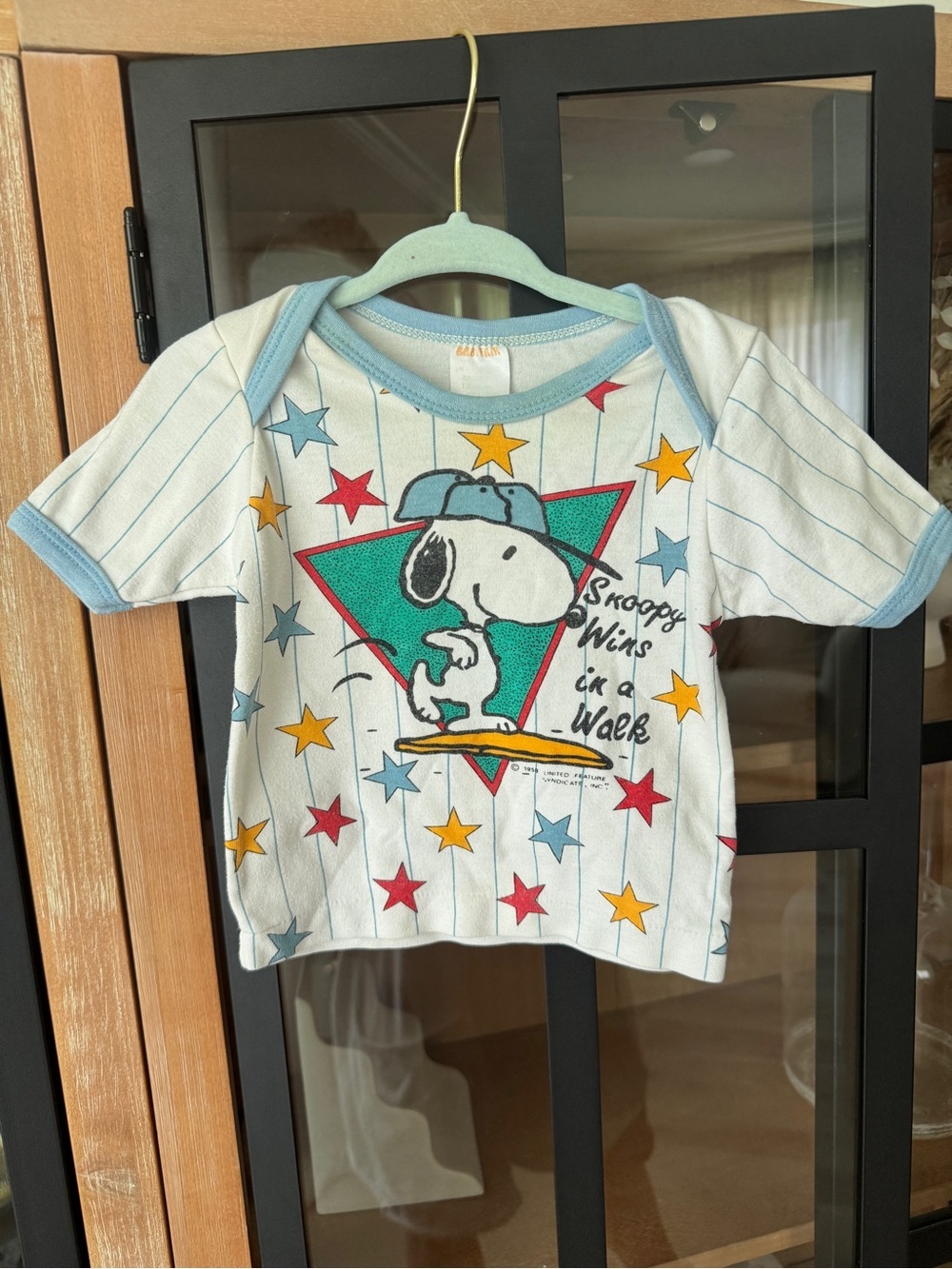 Vintage 1958 Snoopy baseball tee baby toddler stars graphic tshirt fair